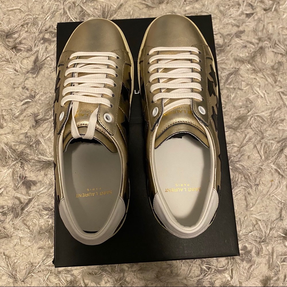 ⭐️HP⭐️ YSL Court Classic Metallic Star Sneaker - Picture 4 of 9
